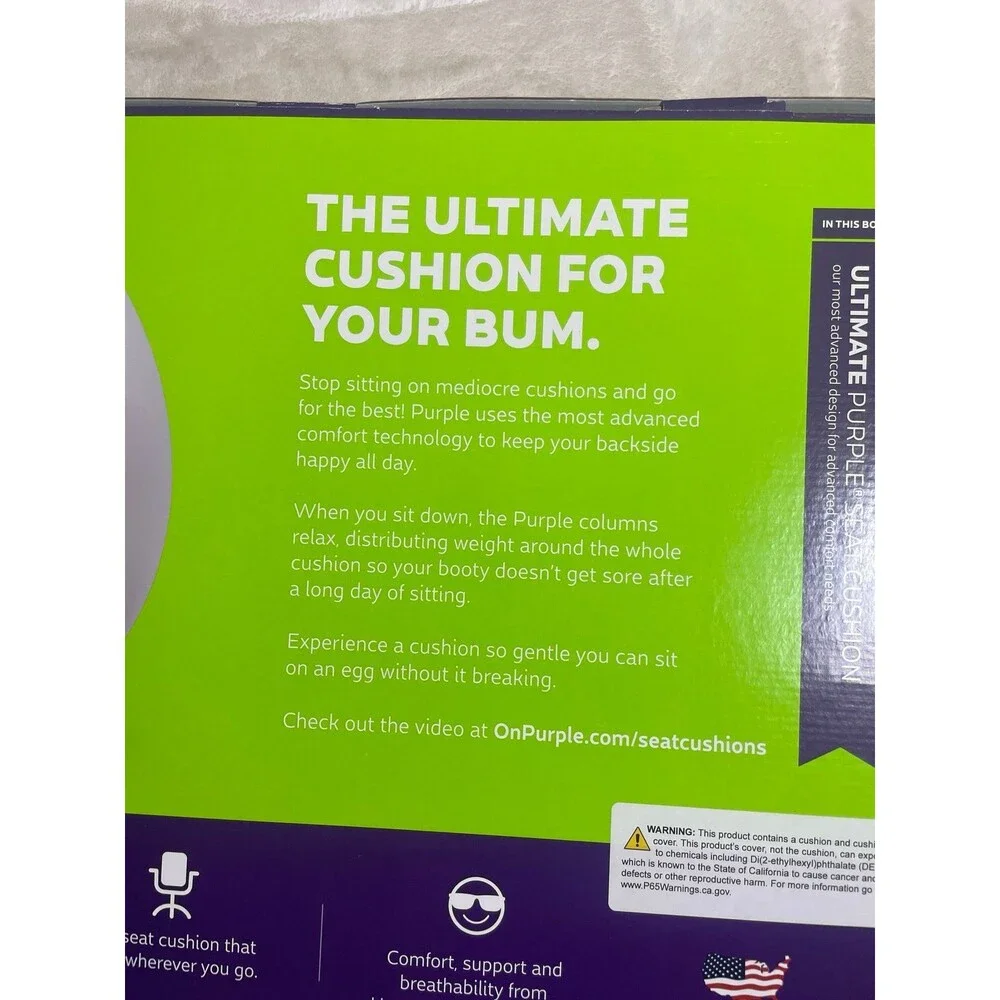 The Ultimate Purple Seat Cushion NWT